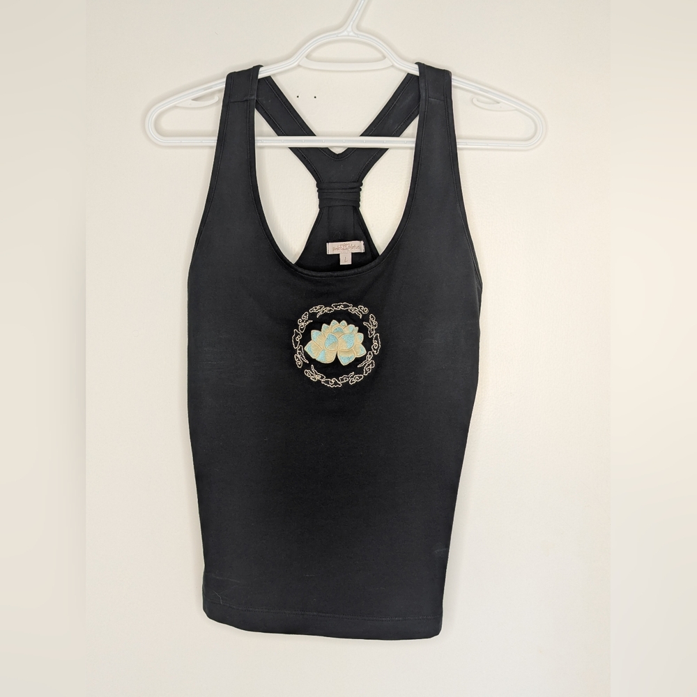 PINK LOTUS YOGA TANK TOP SIZE LARGE